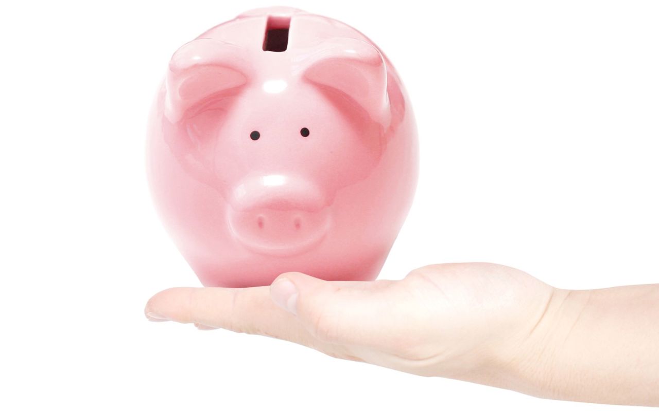 Skal sparegrisen på fotoet fyldes, eller skal den slagtes?