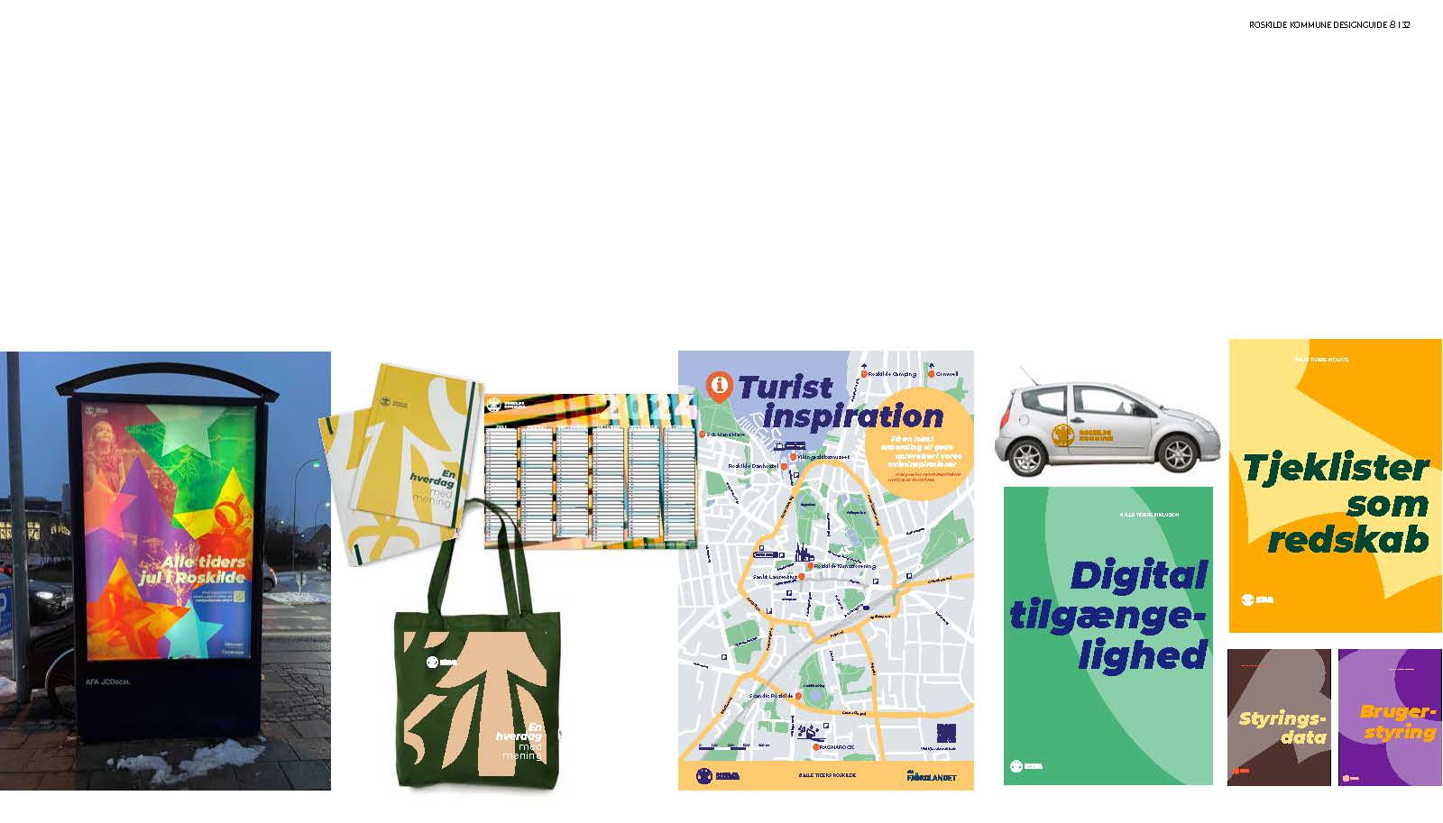 Kollage af Roskilde Kommunes design